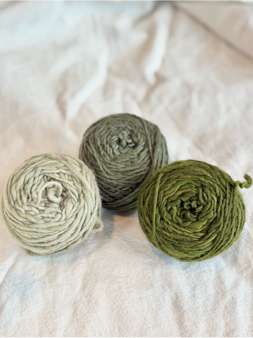 mini cakes - manos del uruguay clasica mossy greens gradient set aran wool nwot